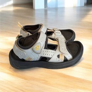 FootJoy Women’s Golf Sandals Cloud Gray Yellow Soft Spikes Size 8M